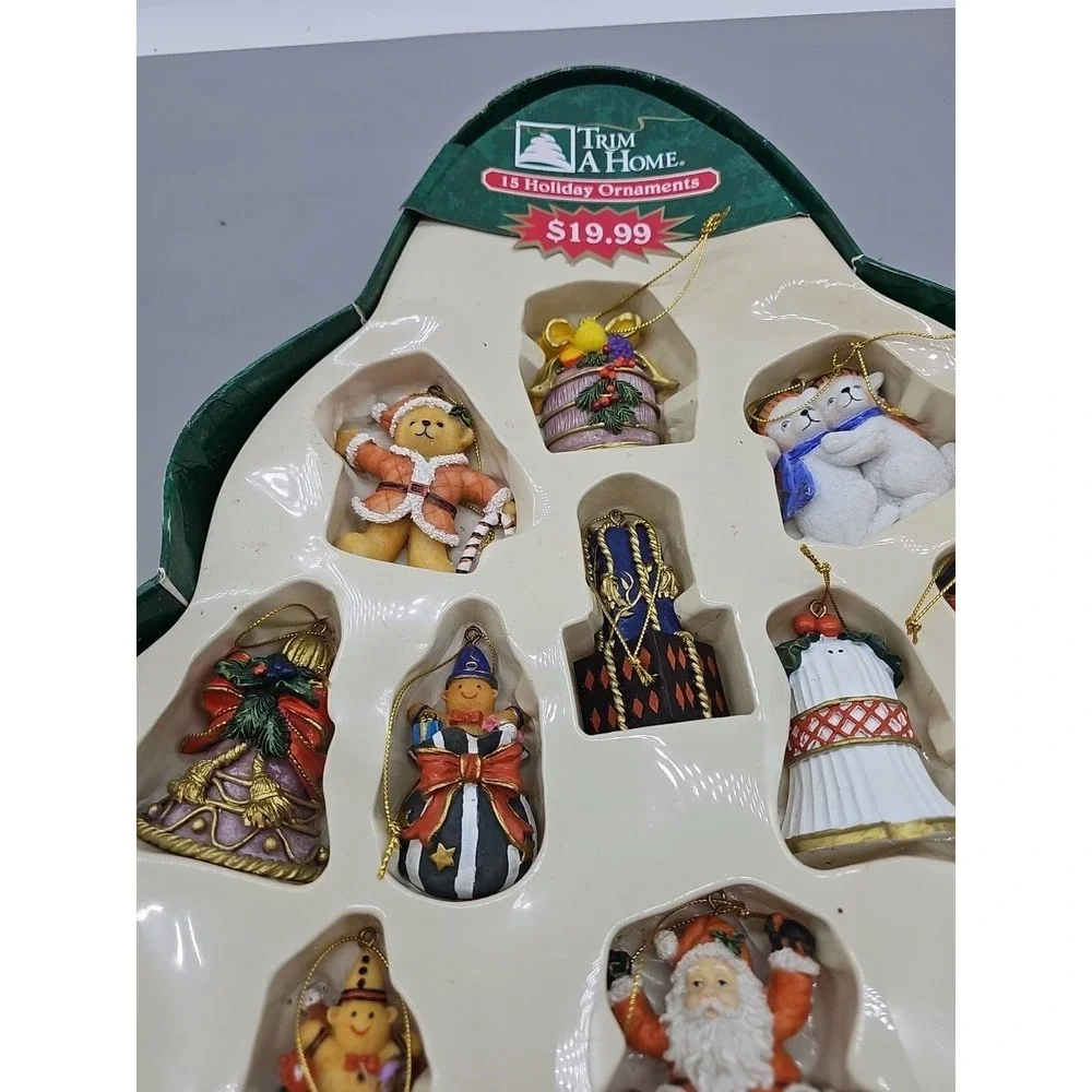 Vintage Kmart Christmas Trim A‎ Tree 15 Piece  Ornaments Original Box RARE